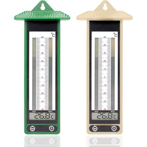 Lot de 2 Thermomètres Digitaux Extérieurs Mini Maxi Double Affichage Analogique et Mémoire Électronique Appareil de Mesure (1/5)