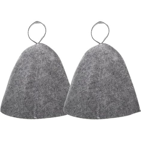 Bonnet de sauna original en laine pour femmes et hommes, lot de 2, accessoires de sauna 100 % feutre naturel-AquaForge (1/3)