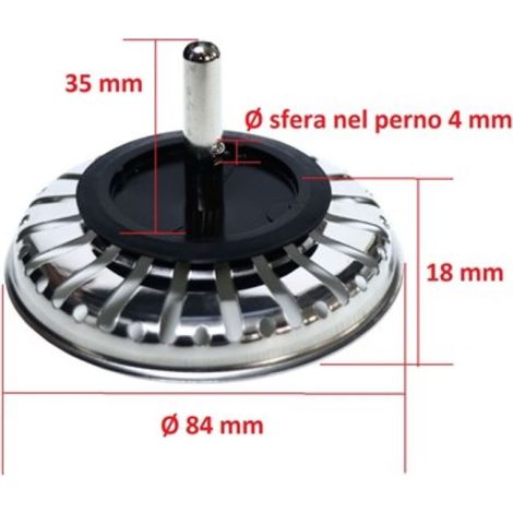 Tappo lavabo lavello franke ricambio altezza 22mm diametro 83mm