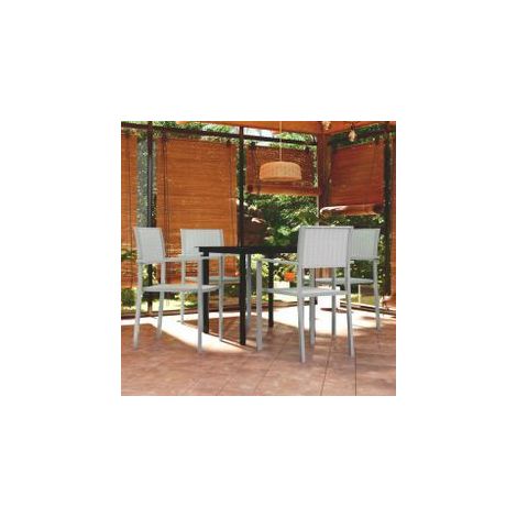 Ensemble à manger de jardin 5 pcs Blanc (1/5)
