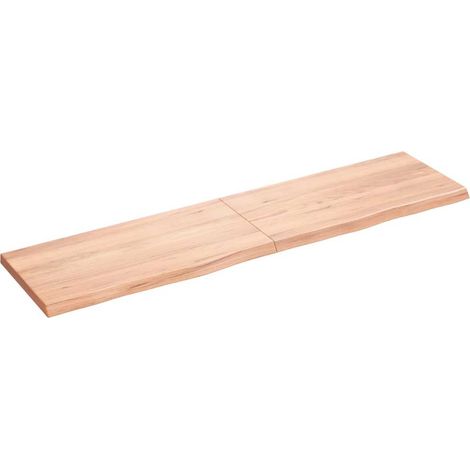 Tischplatte Hellbraun 160x40x(2-4)cm Massivholz Eiche Behandelt