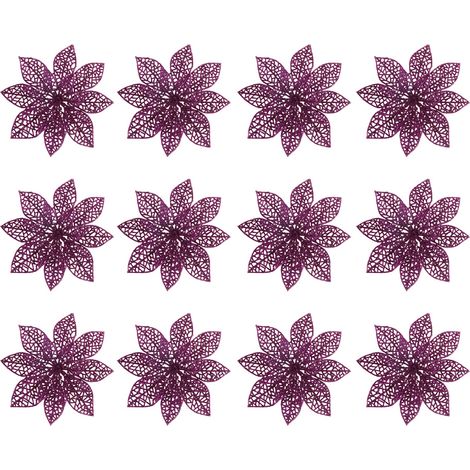Fleur Artificielle - Décoration De Noël Et Nouvel An - Pour Arbre Intérieur Extérieur - 12 Pièces Par Lot (1/5)