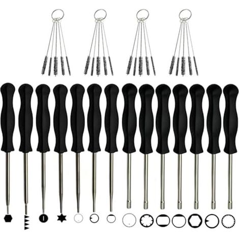 18-teiliges Vergaser-Einstellwerkzeugset aus Metall mit ergonomischem Griff, für Kettensägen, Rasenmäher, Laubbläser und die Wartung von Zweitaktmotoren.