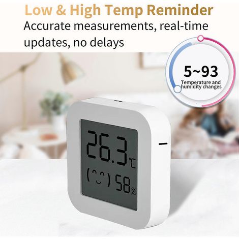 Digitales Innenthermometer mit Hygrometer, hochpräzises Temperatur- und Feuchtigkeitsmessgerät für Zuhause, BT-Temperaturanzeige