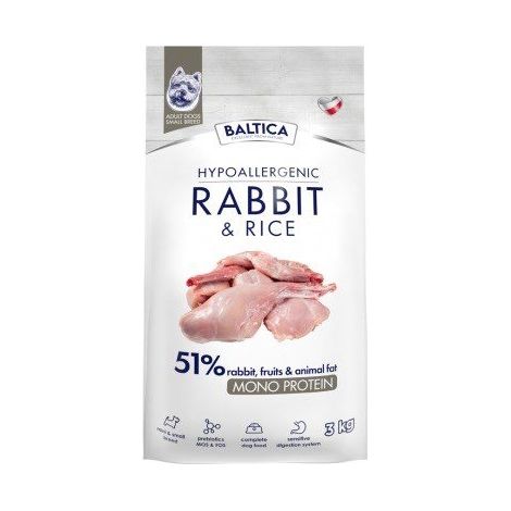 BALTICA Nutraceutic Hypoallergenic S Rabbit with rice - dry dog food - 3kg (1/2)
