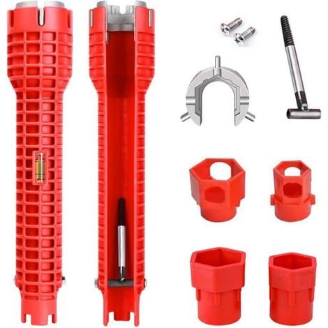 Clé à Robinet 14 En 1 Multifonctionnelle Cuisine-Bain Outil Plomberie Antidérapant Clé Évier-Mitigeur-Lavabo (1/5)