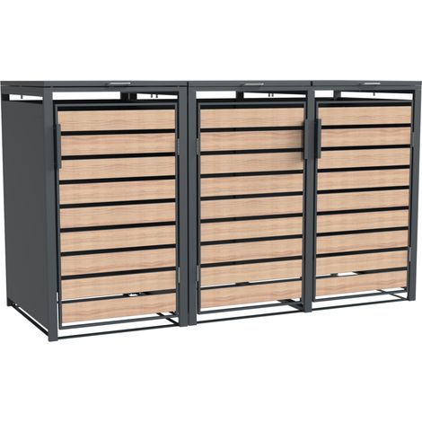 Westmann Mülltonnenbox "Lacina" für  3x 240 L, holzoptik, 3er Box (1/5)