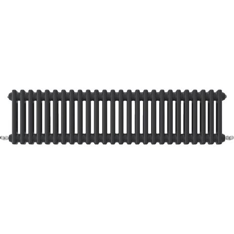 Acezanble Horizontal Traditional Cast Iron Style Radiator 300x1190mm 2 Column Black (1/4)