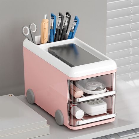 Boîte De Rangement Pour Bureau - Tiroir De Bureau En Plastique - Pour Bureau Salle De Bain Commode Et Rangement Domestique - 1 Pièce (1/5)