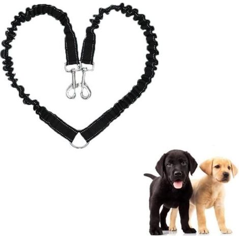 Laisse Double pour Chiens - Non spécifié - Réglable 50-80 cm - Nylon - 360° Rotatif - Anti-Enchevêtrement (1/4)