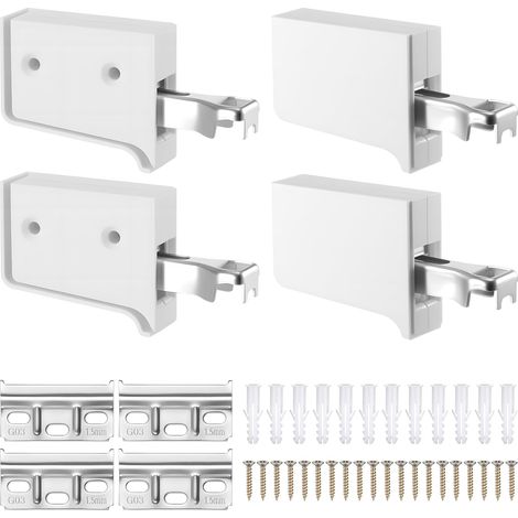 Pièces Support d'Armoire Suspendus Réglable, Fixation Murale de Meubles de Cuisine, Fixation Meuble Haut Cuisine Set pour Salles de Bains, Capacité de Charge 80 kg, avec Vis à Expansion (1/5)