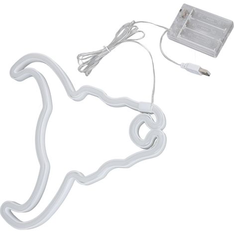 Veilleuse lumineuse décorative en néon en forme de vache, enseigne LED suspendue pour mariage, fête, chambre ou bar (1/5)