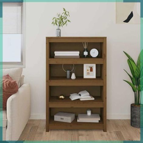 821687 Bibliothèque Marron miel 80x35x126 cm Bois de pin massif (1/5)