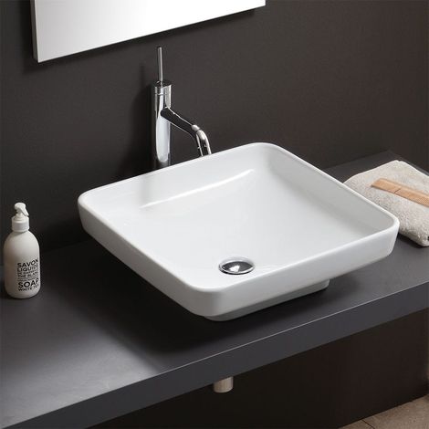 Aufsatzwaschtisch Quadratisch 45X45 Ohne Hahnloch