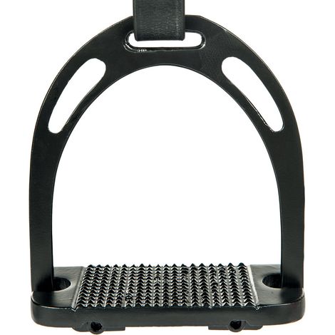 Taglia unica, Schwarz: Ultraleichte, rostfreie Aluminium-Reitsteigbügel Modell Light (1/2)