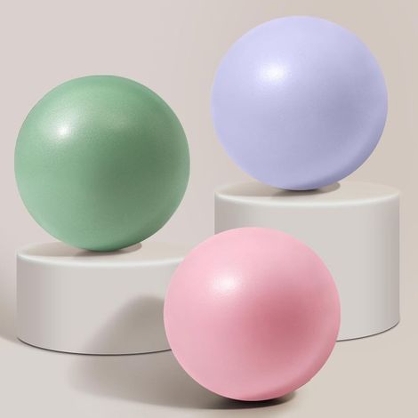 Set mit 3/6 Pilatesbällen, 25 cm – platzsicher und rutschfest – Kleiner Gymnastikball mit aufblasbarem Schlauch, Pilatesball für die Beckenbodenmuskulatur, für Yoga und (1/5)