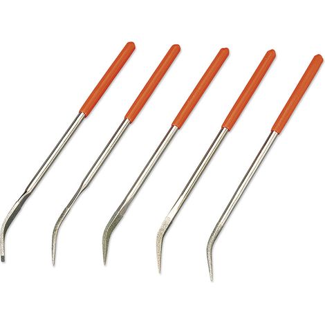Set mit 5 gebogenen Diamant-Nadelfeilen 140 mm Fervi l011