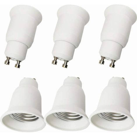 6 PCS GU10 vers E27 Adaptateur de Douille, Ampoule LED Base Douille GU10 à E26 Lamp Holder Converter (1/5)