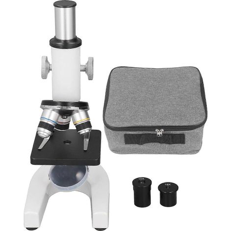 Microscope monoculaire 640x avec double mise au point coaxiale, molette et mise au point réglable en angle pour microscopes biologiques.