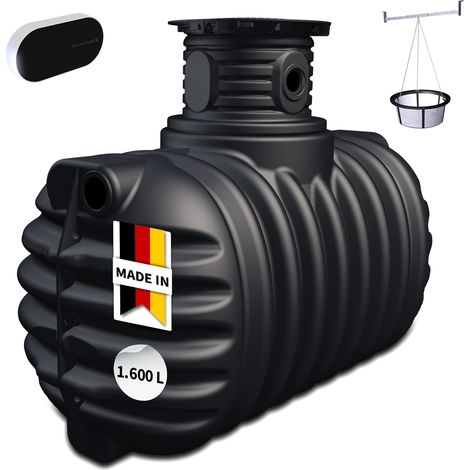 4rain COMPACT Erdtank-Set Smart 1600 Liter inkl. smarter Füllstandsanzeige, Schachtverlängerung und Filterkorb