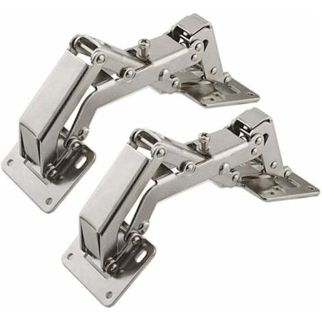 Aiperq – Charnières de porte pour meuble – Lot de 2 charnières grand angle 170° – Acier avec revêtement cuivre et nickel – 16 vis inox incluses (1/5)
