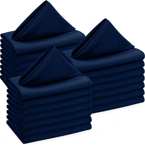Blue Cloth Napkins 24 Pack (43x43cm) Washable Fabric Napkins for Weddings, Parties, Dining & Commercial Use, Luxury Reusable Table Napkins, Serviettes for Home & Restaurant (1/5)