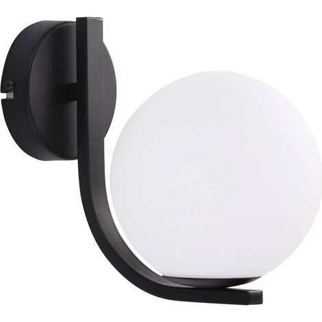 Applique murale boule verre blanc E14 noir mat Rabalux (1/3)
