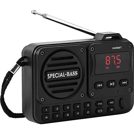 Radio numérique portable compatible Bluetooth, récepteur radio FM 5.0 avec affichage LED, clé USB et carte TF. (1/4)