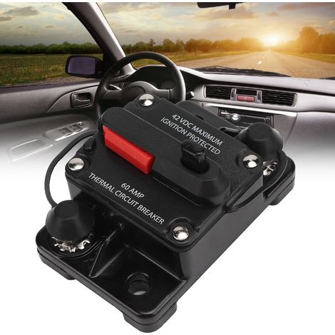 12V 30A/40A/60A selbstrückstellender Schutzschalter für Autoradios - Rücksetzbare Sicherung zum Schutz der Autoradioschaltung (60A)