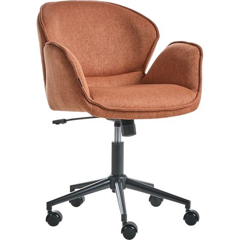 Sedia da ufficio in tessuto arancione struttura in metallo poliestere girevole Arancione Belmar