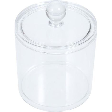 Boîte de rangement en verre 1 pièce Design transparent à grille Couvercle de protection Pour cosmétiques et en-cas (1/5)