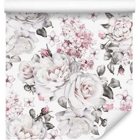 Papier peint Roses et pivoines pour salon et chambre 50x1000 cm (1/5)