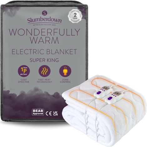 Slumberdown Wonderfully Warm Electric Blanket, Super King