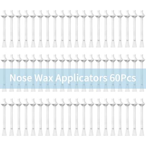 60 bâtonnets de cire pour le nez, applicateurs inclus, pour une épilation du nez sans douleur. Kit d'accessoires à base de cire d'abeille. Formule sans danger. (1/5)