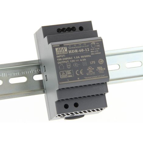 Alimentazione per Din 12vdc 54w 4,5amp Media Well Hdr-60-12