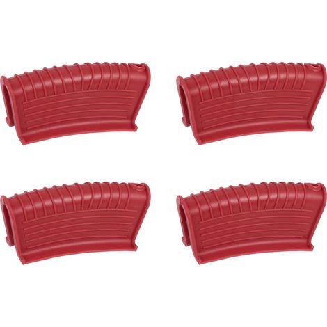 4Pcs Maniques en Silicone pour Poignée de Casserole Chaude Housses de Poignée de Casserole Manique Antidérapante Résistante à Chaleur pour Cuisine Poêles Friteuses Rouge (1/4)