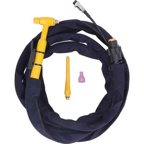 Kit de antorcha TIG QQ150A de 4 m, antorcha de soldadura de argón refrigerada por aire con tubo de tela de silicona y cubierta. (1/5)