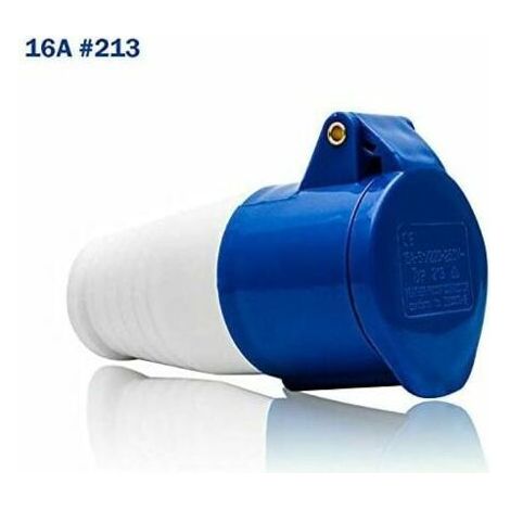 Connecteur de prise industrielle IP44 CEE 240V 32A 213 Fiche femelle 3 broches adaptée aux camping-cars, caravanes et applications industrielles. (1/5)