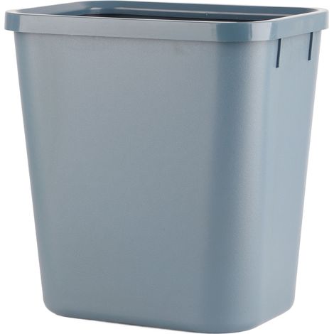 8L Poubelle Rectangulaire en Plastique Épais, Corbeille Ouverte pour Cuisine, Salle de Bain, Hôtel, Bureau, Gris (1/5)