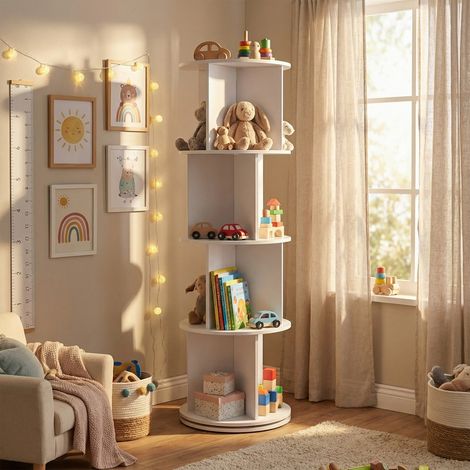 Etagère rotative ANA / Blanc/ 40x40x128.5