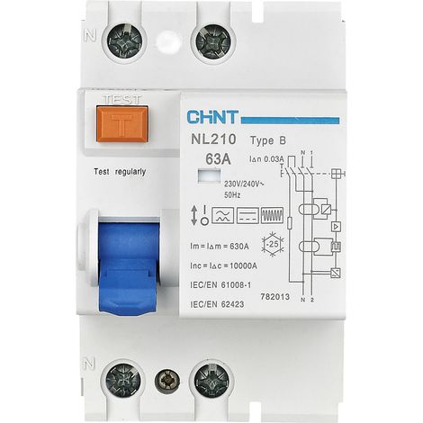 Chint 782013 NL210 1PN 63A 30mA B 10kA FI-Schutzschalter  B/10 kA   1polig 63 A 0.03 A 240 V