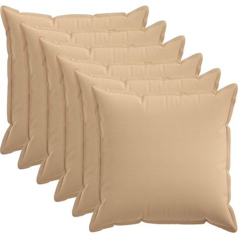 Cushion Cover 6 pcs HOUTEN Cream 60 x 60 cm Faux Linen vidaXL