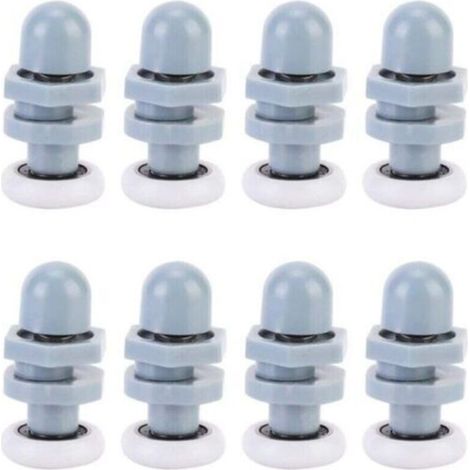 8pcs Durable Plastic Shower Door Runners Sliding Track Bearing Bathroom Glass for Replacement Parts(20mm) (1/4)