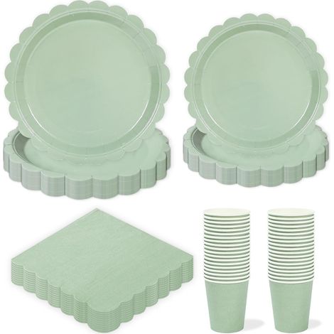 Vaisselle Jetable Anniversaire, 96Pièces Assiette Jetable Anniversaire (1/5)
