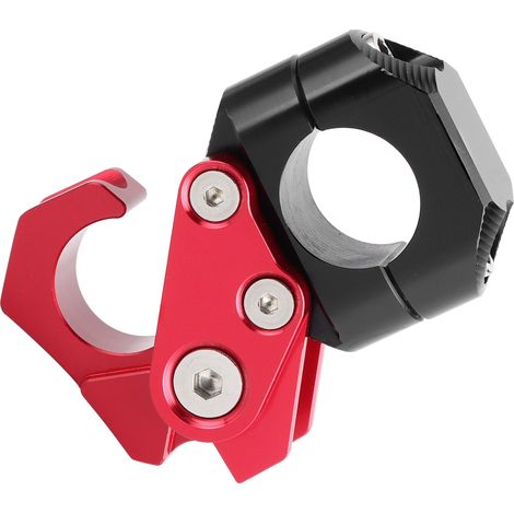Crochet pliable universel pour casque et sac, fixation guidon moto 0.86in, compatible Yamaha, rouge (1/5)