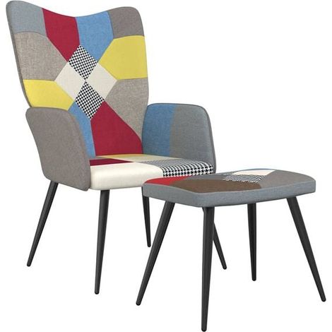 Fauteuil inclinable avec repose-pieds patchwork (1/5)