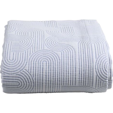 VIVARAISE - Jeté de lit Kiko en coton 100% - Indigo - 240 x 260 cm (1/2)