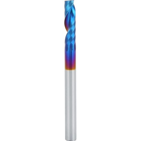 10 Fräser, 3,175 mm, blau nanobeschichteter Schaft, einschneidig, spiralförmig, Hartmetall (1/5)