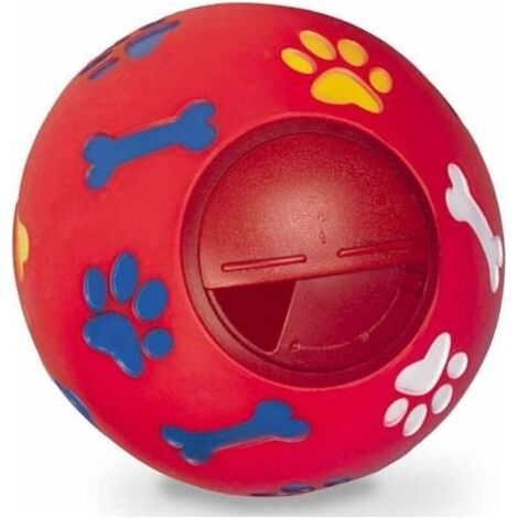 - Balle en caoutchouc durable pour chien, distributeur de nourriture interactif IQ pour animaux de compagnie, jouet de nettoyage des dents, rouge. (1/3)