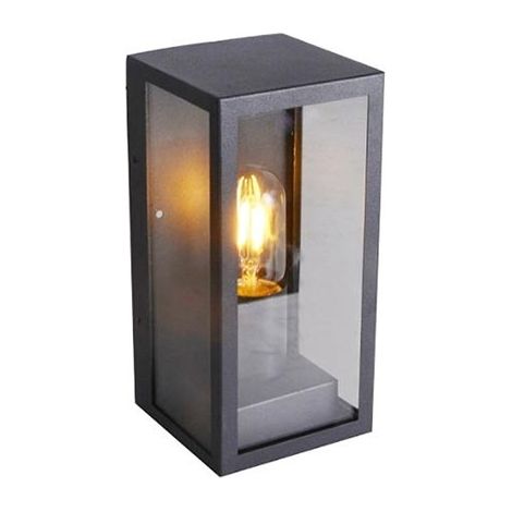 V-TAC VT-837 Applique du jardin lamp 1xE27 aluminium et verre noir IP44 - sku 8517 (1/10)